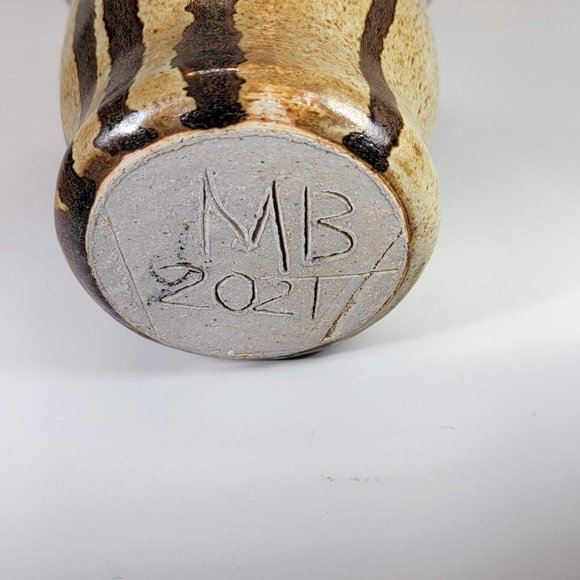 Handmade Vase Stoneware Brown and Sand Color 6" - Picture 6 of 7